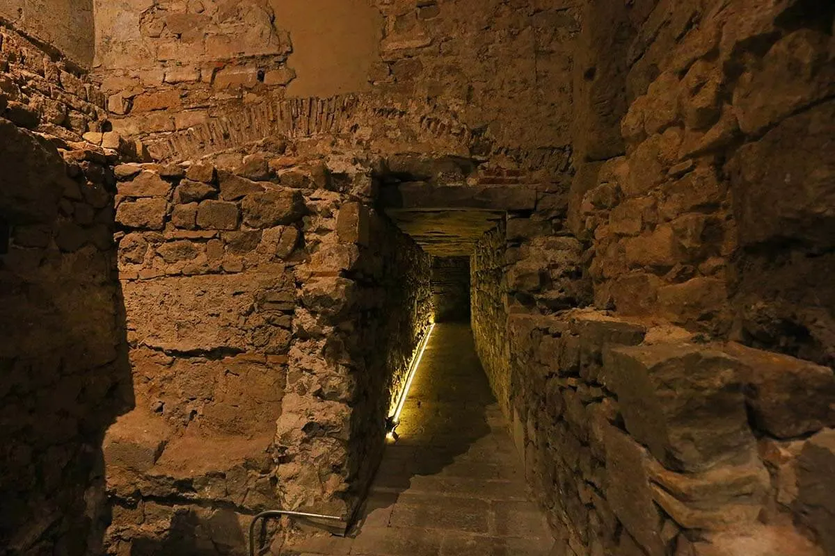 Ancient underground town at Barcelona History Museum (MUHBA)