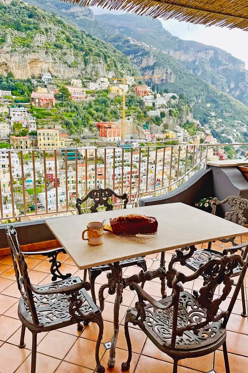 Apartment terrace with amazing views in Positano on the Amalfi Coast