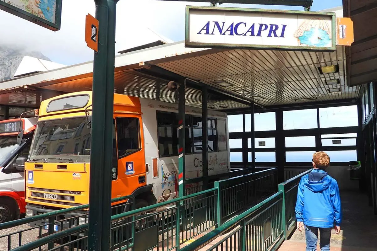 Bus terminal in Capri Italy