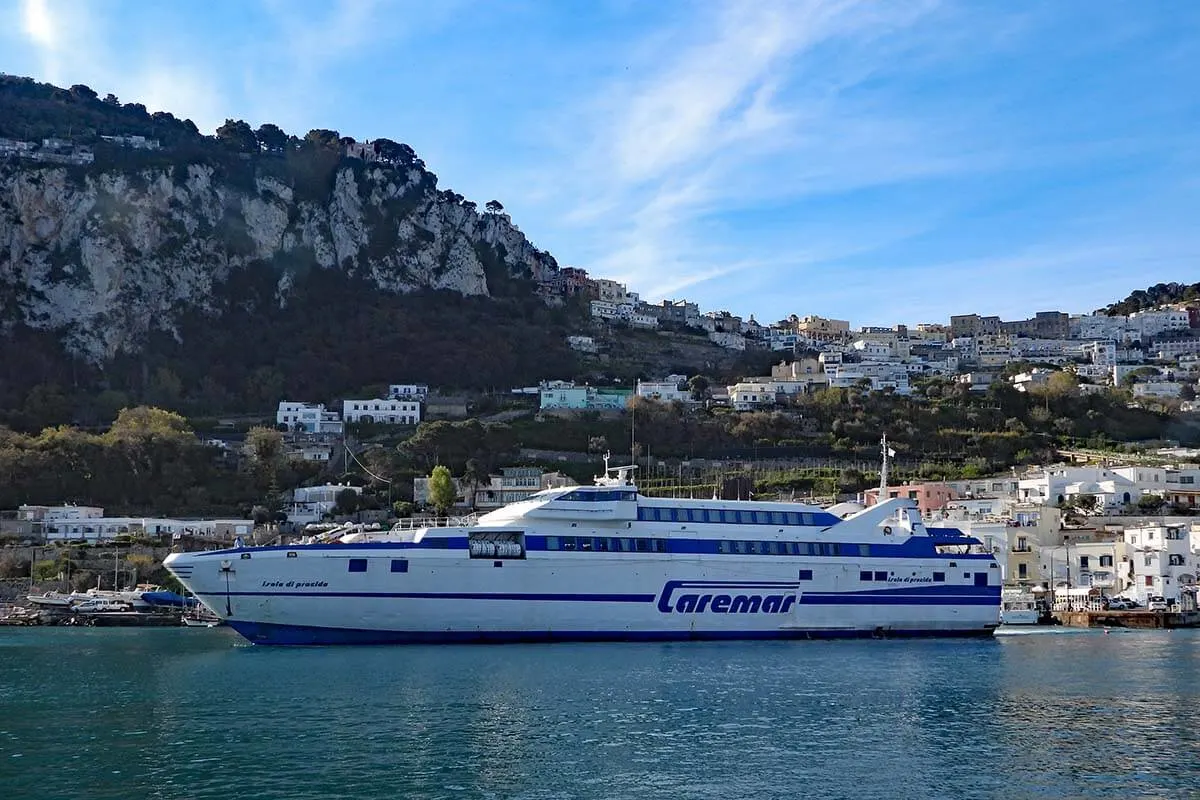 Caremar ferry from Sorrento to Capri