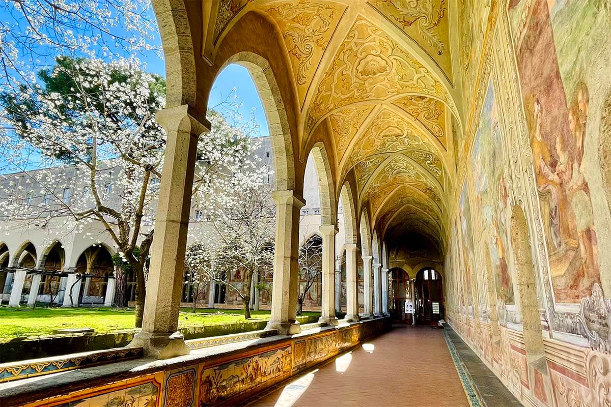Chiostro di Santa Chiara cloister and gardens in Naples Italy