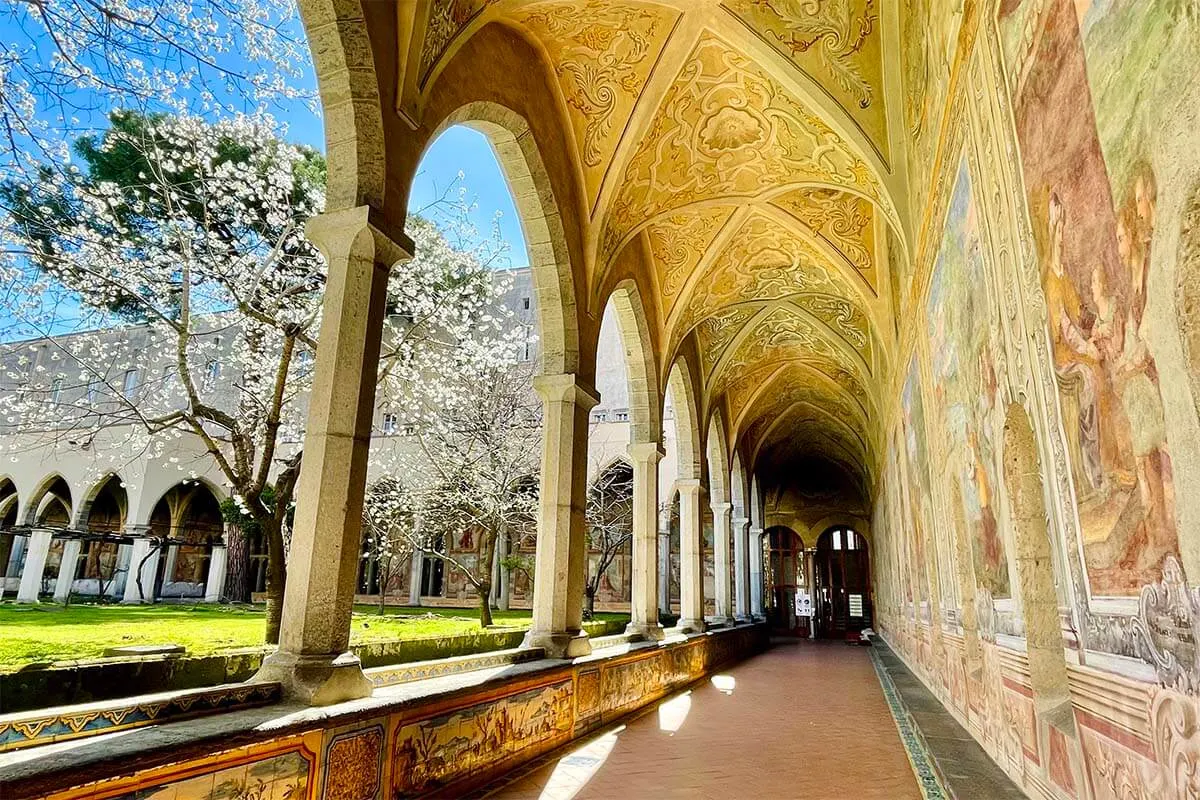 Chiostro di Santa Chiara cloister and gardens in Naples Italy