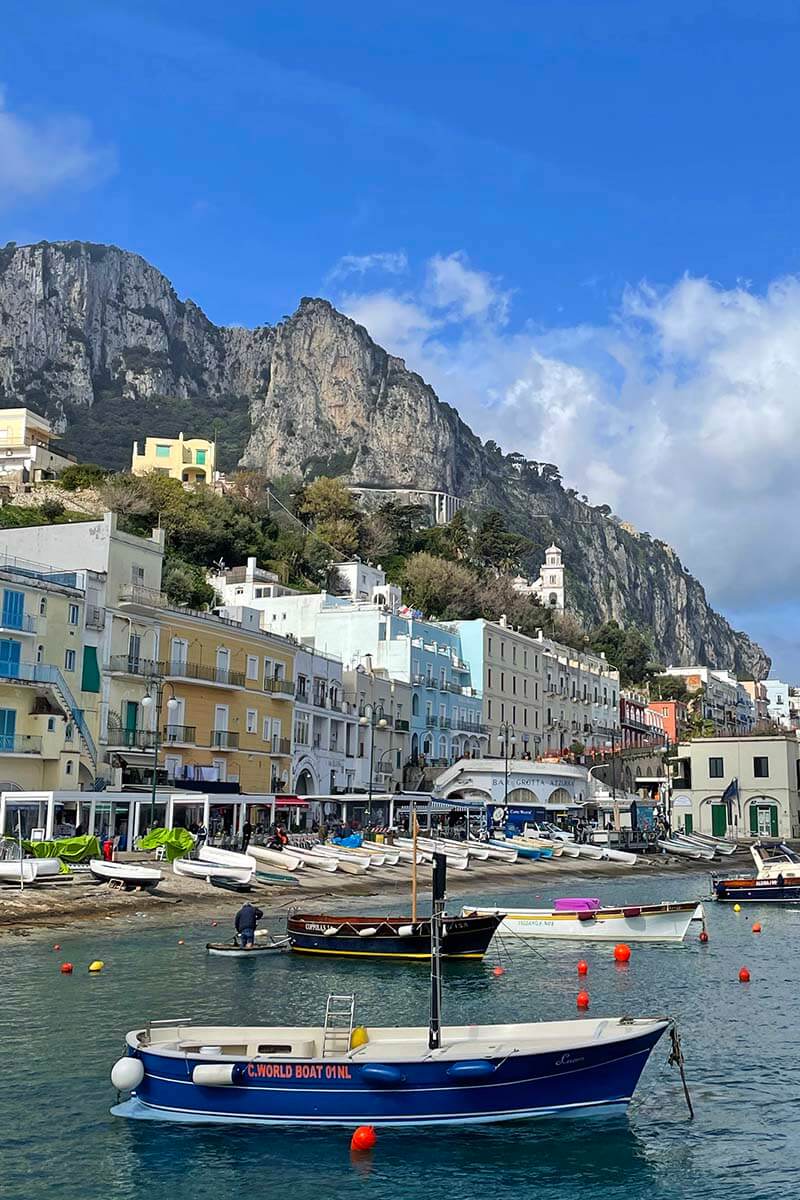 Marina Grande is one of the best places for a short stay in Capri