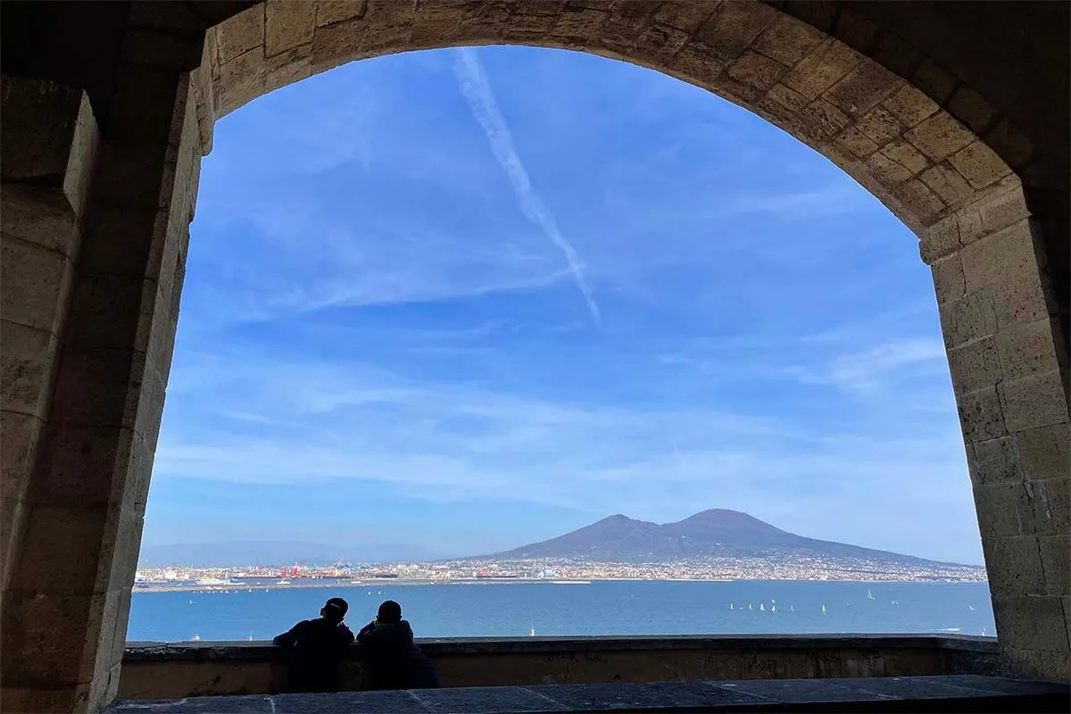 Mt Vesuvius view from Castel dell'Ovo in Naples