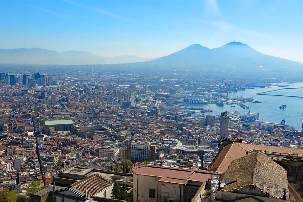 Naples city view from Sant Elmo Castle