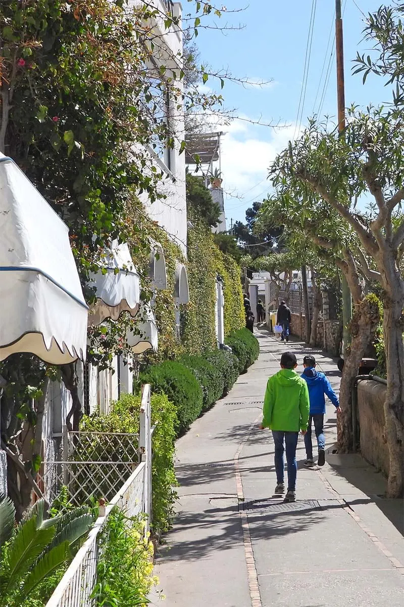 Narrow streets in Capri town