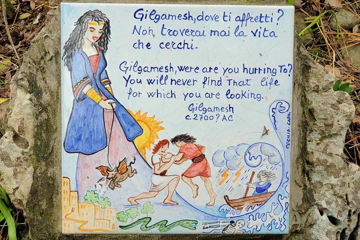 Philosophy tiles at Capri Philosophical Park in Anacapri