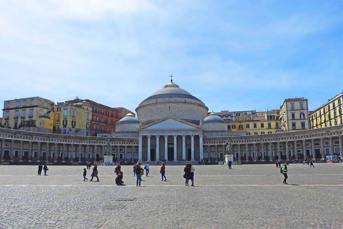 Piazza del Plebiscito square in Naples Italy