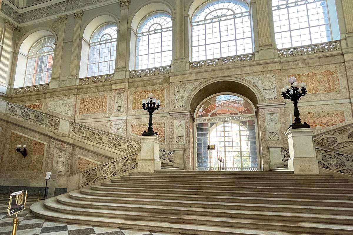Staircase and entrance hall of Palazzo Reale di Napoli