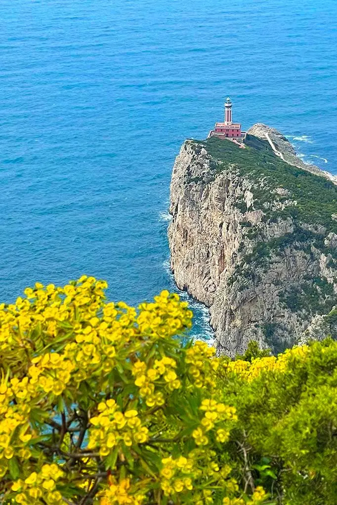 Punta Carena Lighthouse as seen from Belvedere della Migliara in Anacapri