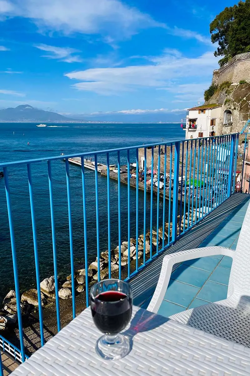 Views from our Sorrento accommodation at Marina Grande