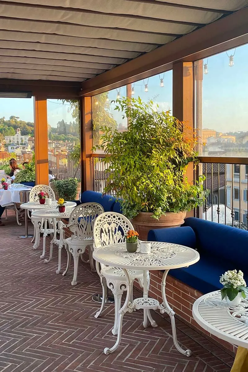 Angel Roofbar at Calimala Florence hotel with rooftop restaurant