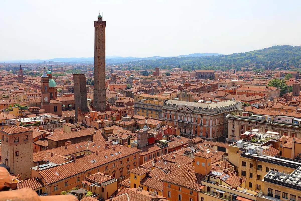 Bologna skyline with Two Towers - Garisenda and Asinelli