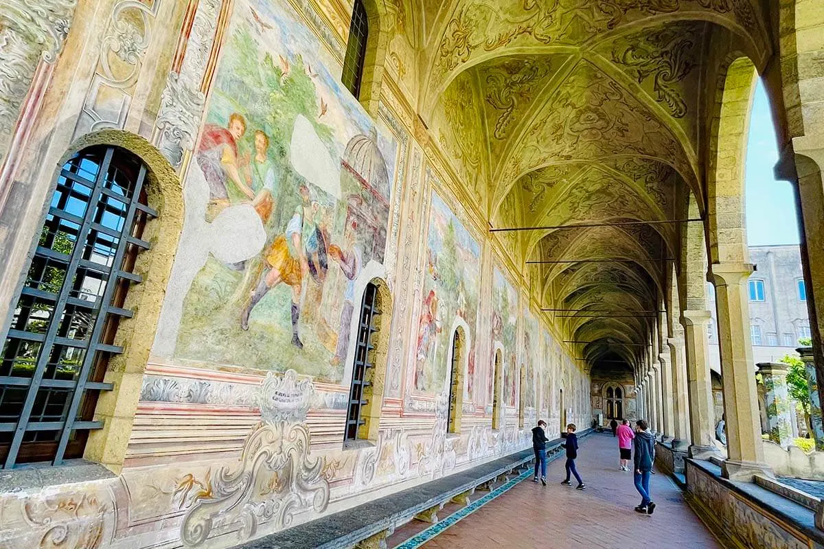 Cloisters of Santa Chiara Monastery in Naples, Italy