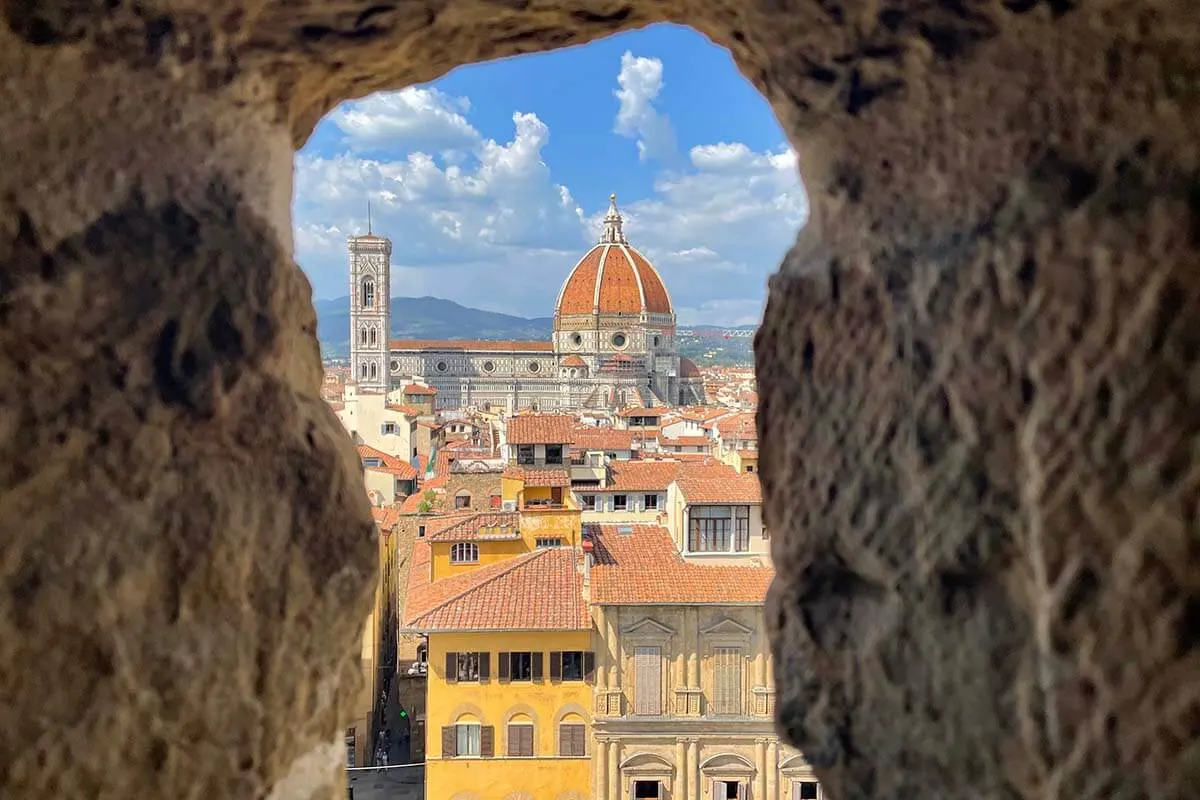 Florence Duomo views from Arnolfo Tower at Palazzo Vecchio