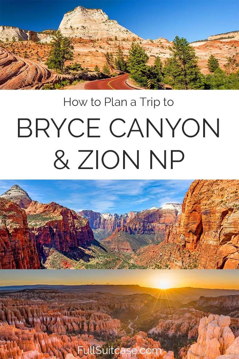 How to plan a trip to Zion and Bryce Canyon National Parks in Utah USA