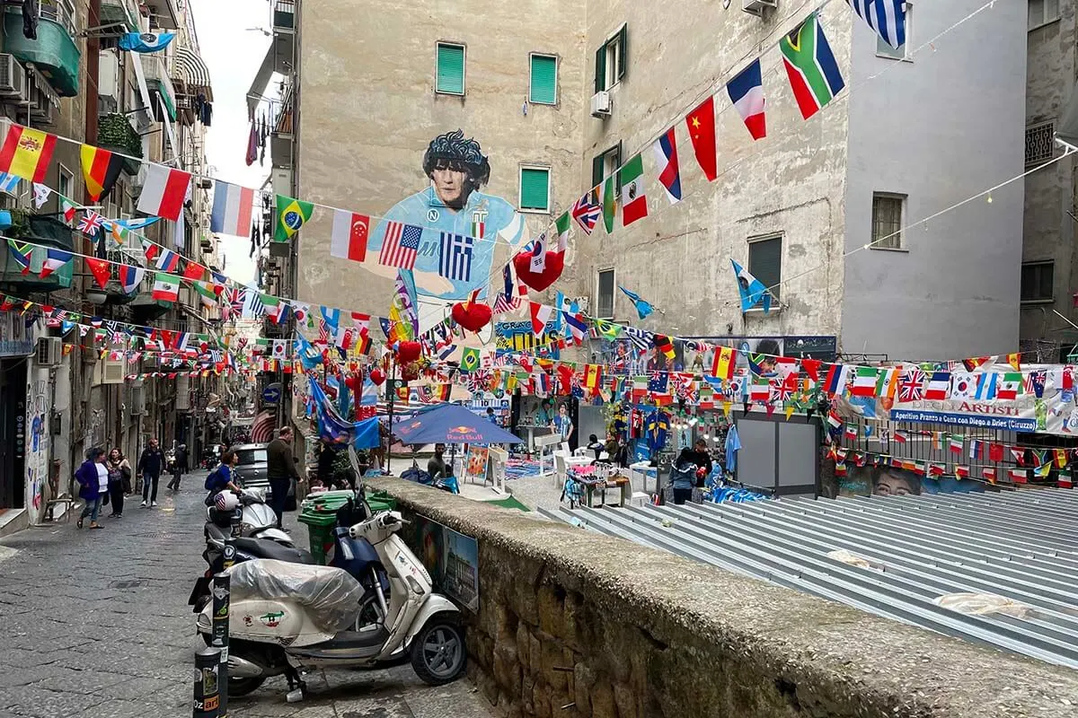 Largo Maradona at the Spanish Quarter in Naples
