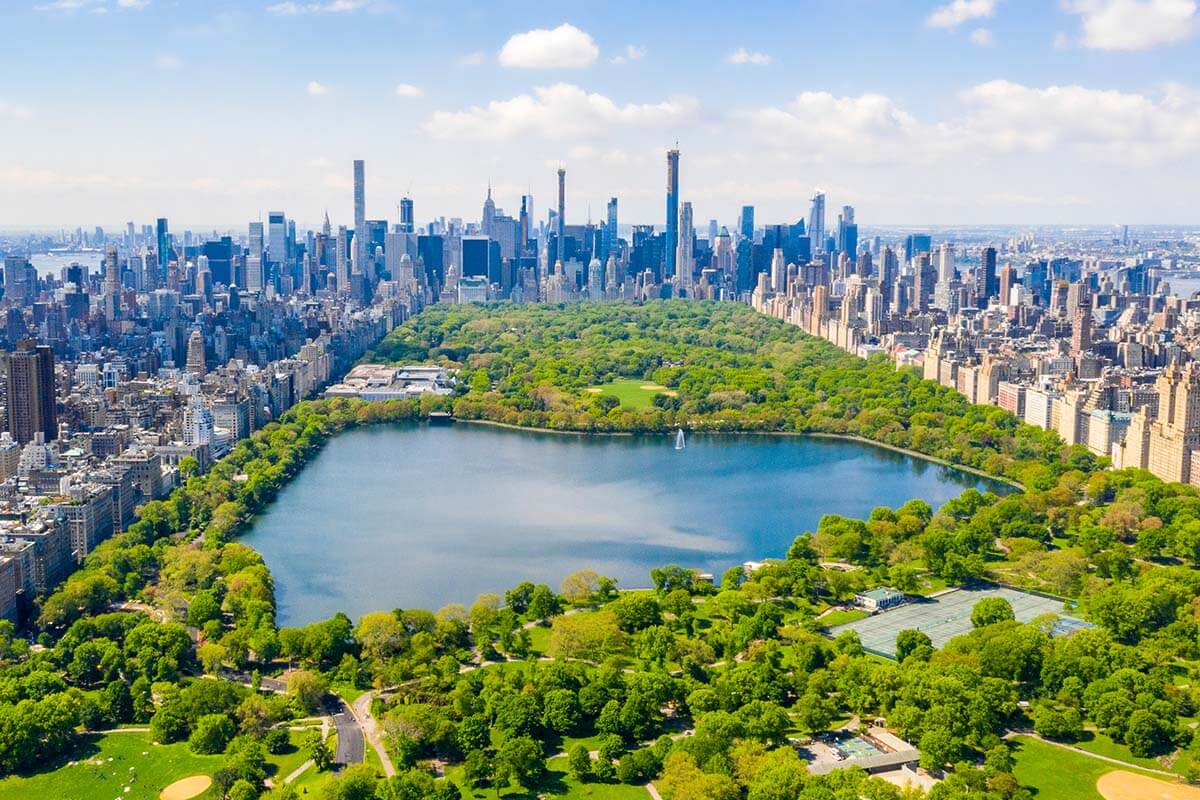 New York Central Park and Manhattan aerial view