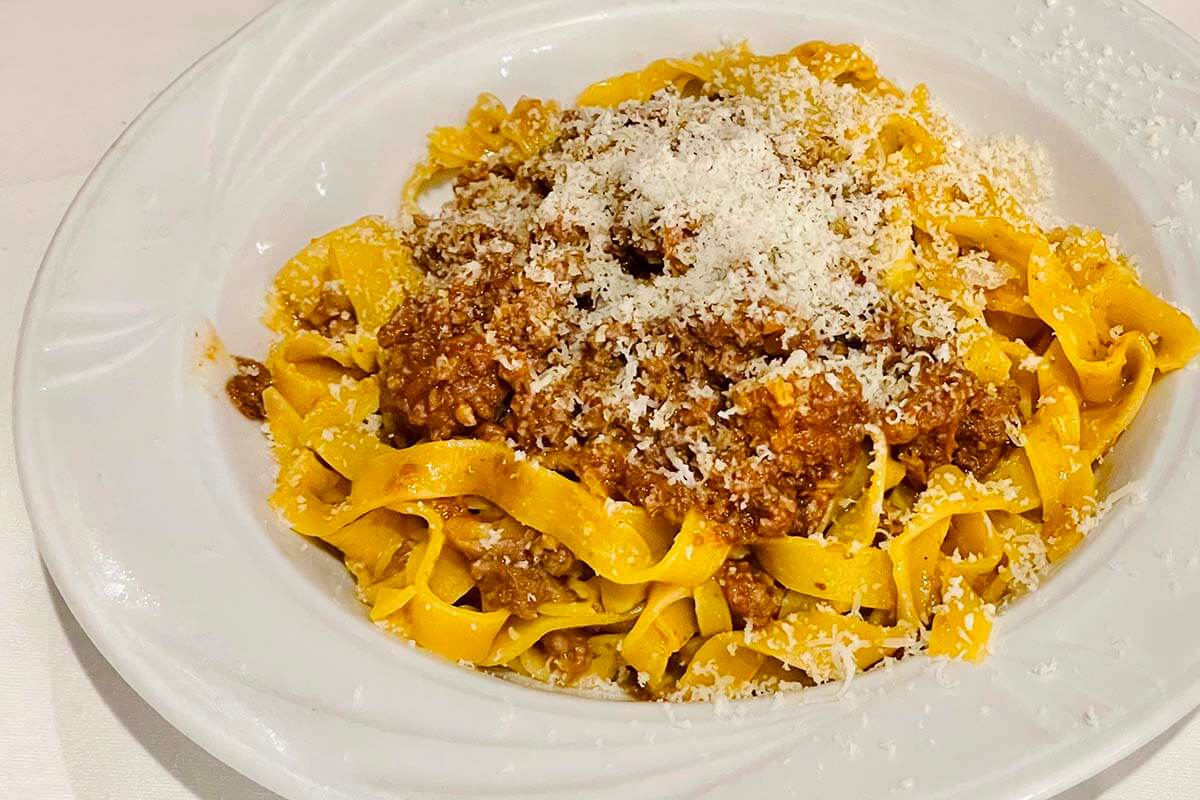 Tagliatelle al Ragù alla Bolognese in Bologna Italy