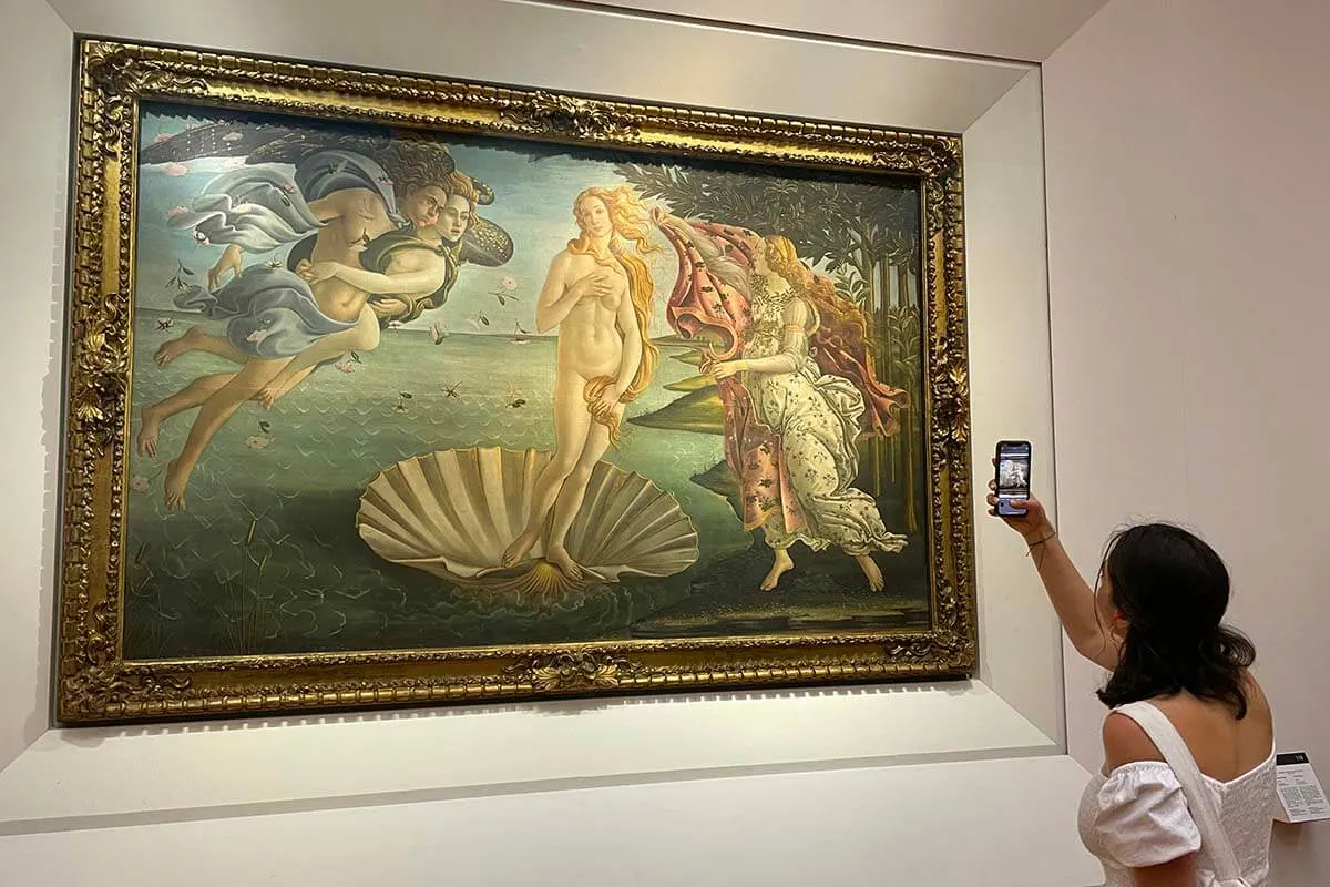 The Birth of Venus Painting by Botticelli at the Uffizi Gallery in Florence