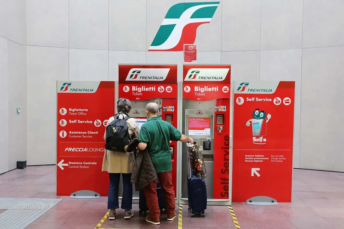 Treinitalia self-service ticket machines in Florence railway station