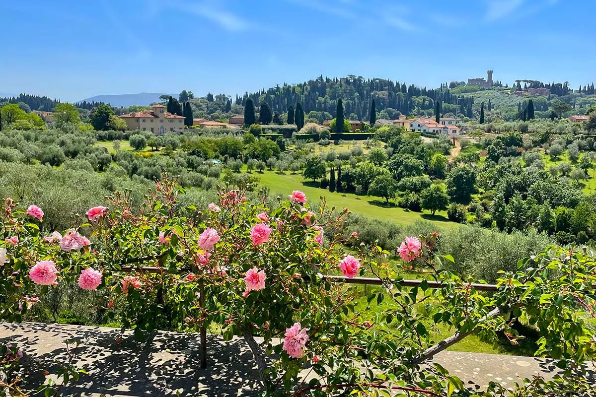 Tuscan countryside view from Boboli Gardens in Florence