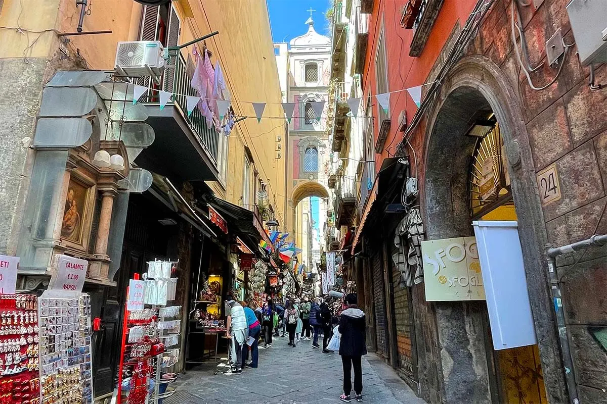 Via San Gregorio Armeno in Napoli, Italy