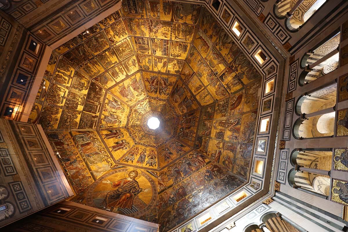 Ceiling mosaics inside the Baptistery of St John in Florence