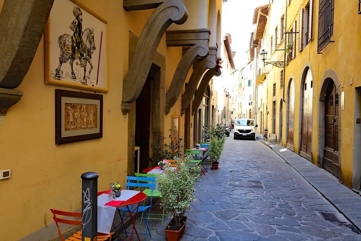 Cozy streets near Santo Spirito area in Florence