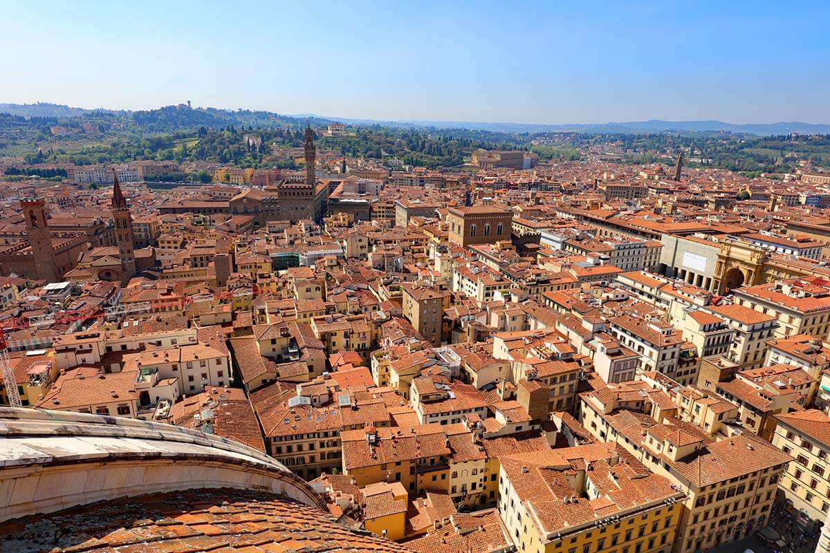 Florence city view from the dome of the Duomo