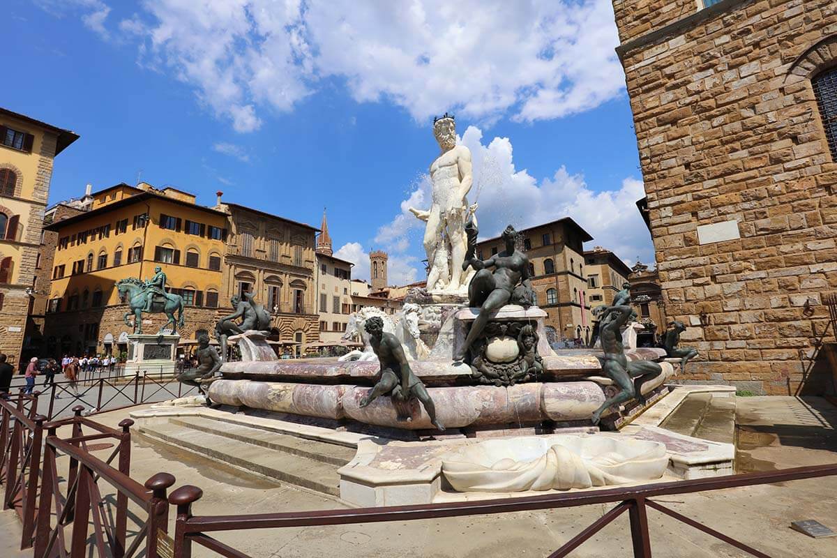 Fountain of Neptune on Piazza della Signoria in Florence