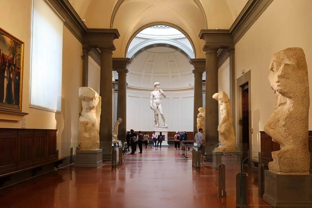 Galleria dell'Accademia, Michelangelo's unfinished sculptures, and David in Florence