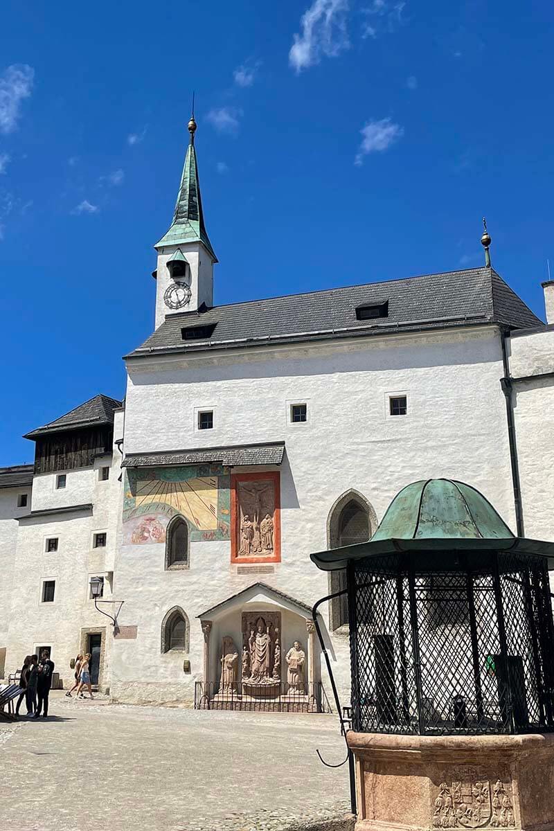 The courtyard at Hohensalzburg Fortress in Salzburg