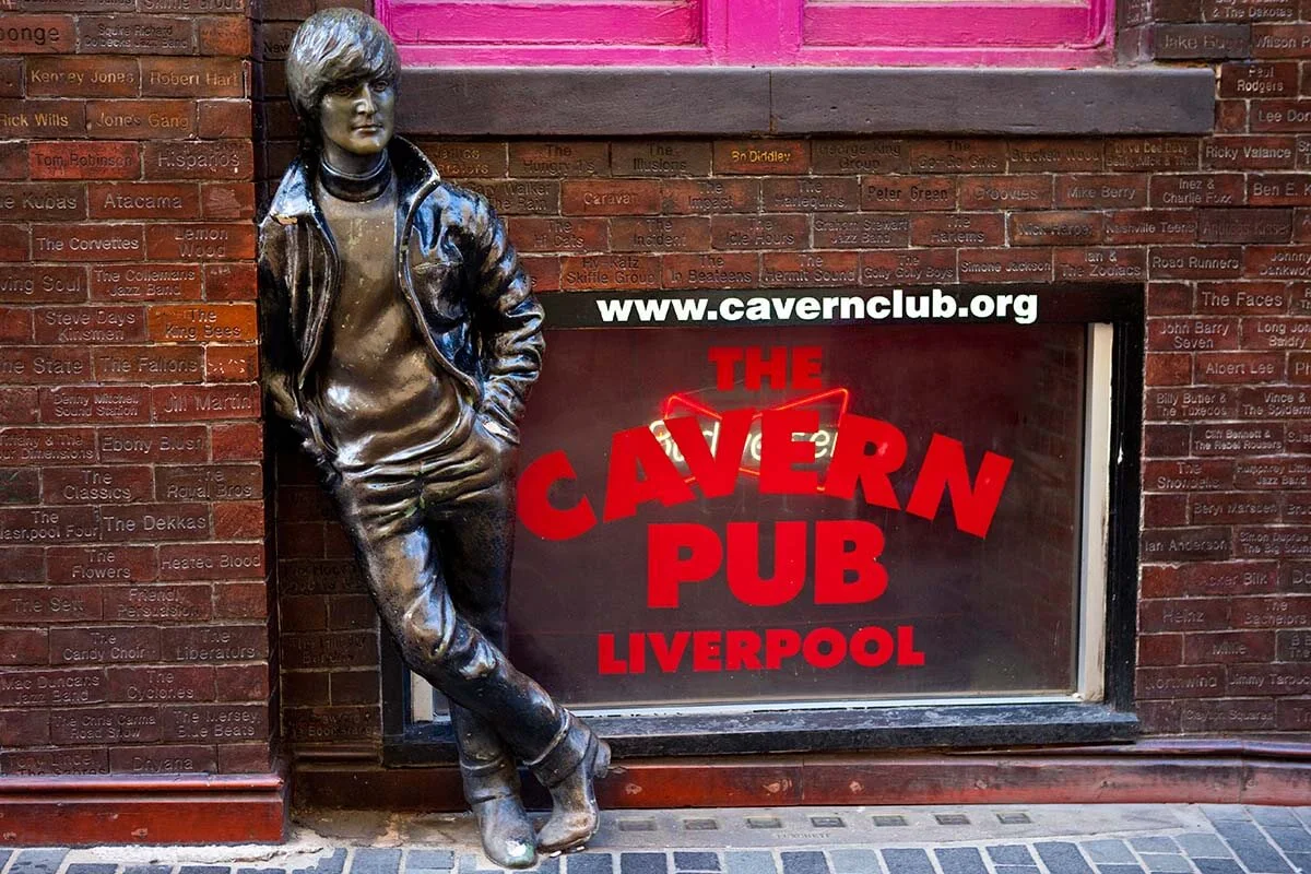 John Lennon statue at The Wall Of Fame on Mathew Street in Liverpool