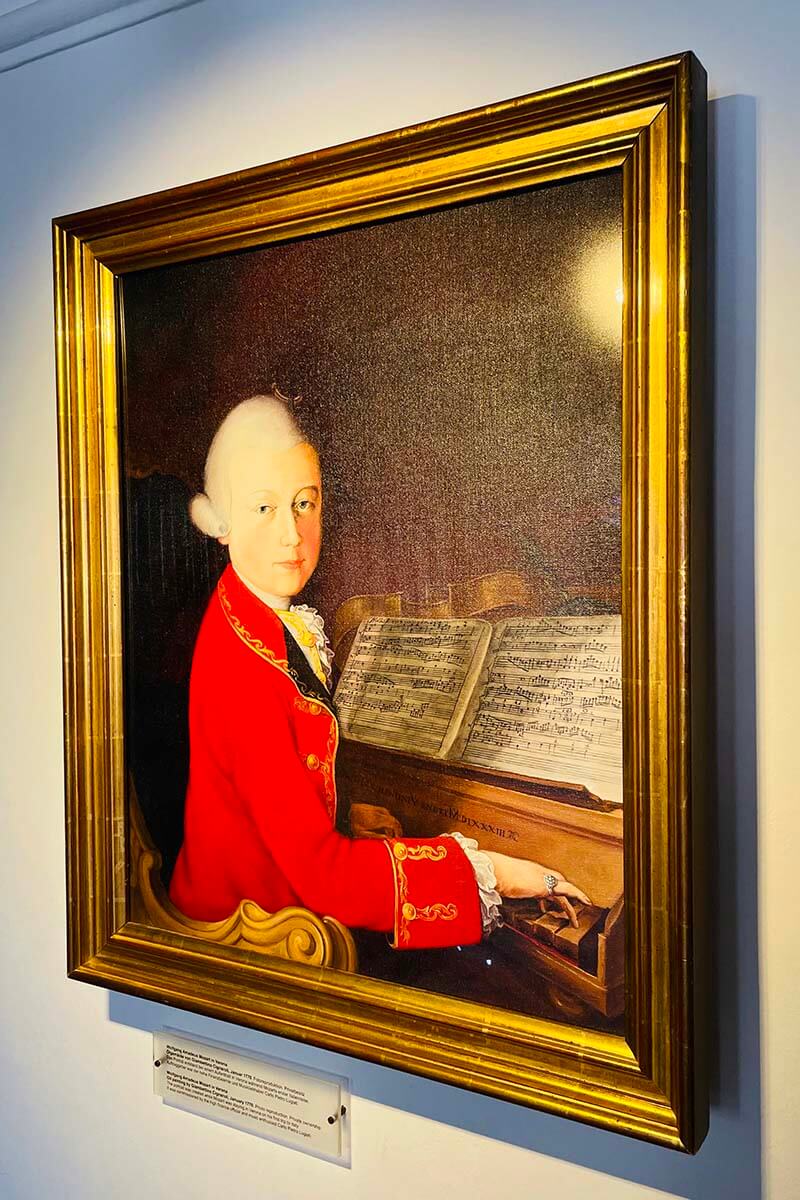 Mozart portrait at his childhood home in Salzburg