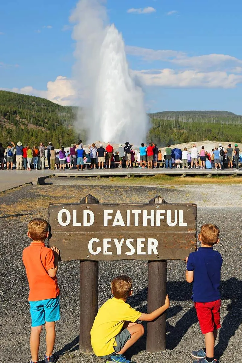 Old Faithful Geyser - top sights on the south loop of Yellowstone