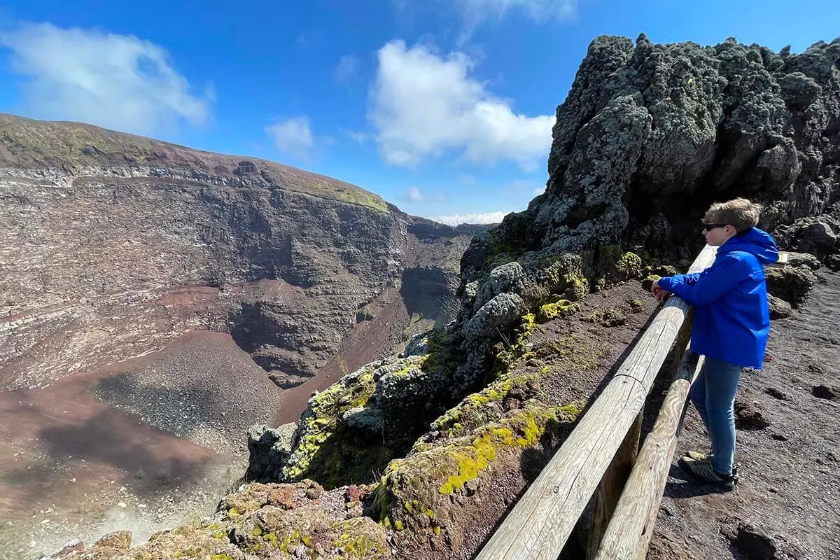 One of the crater viewpoints at Mount Vesuvius caldera