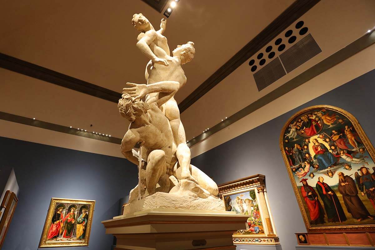 Rape of the Sabines sculpture model at Galleria dell'Accademia in Florence