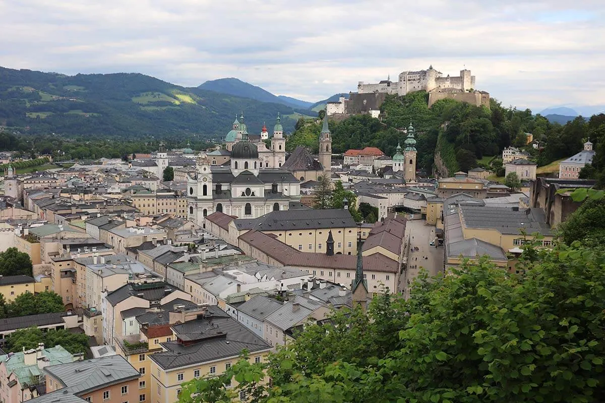 Salzburg city view from Monchsberg