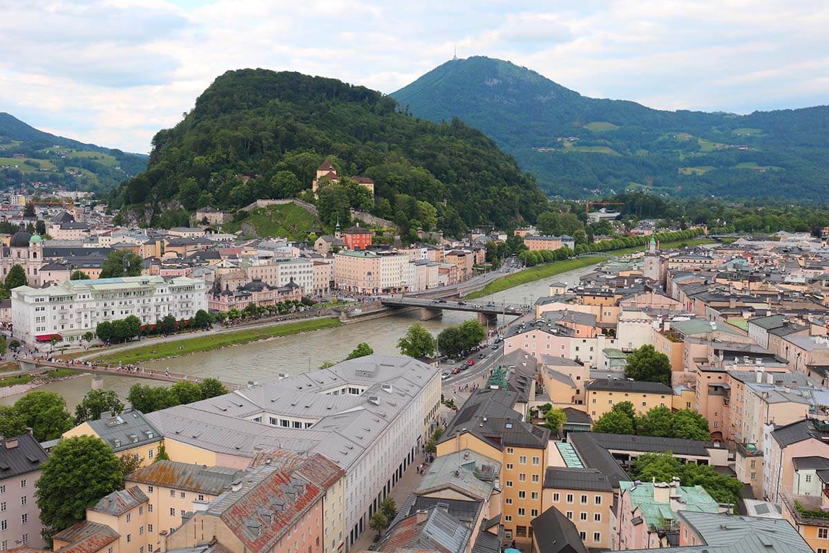 Salzburg city views from Mönchsberg