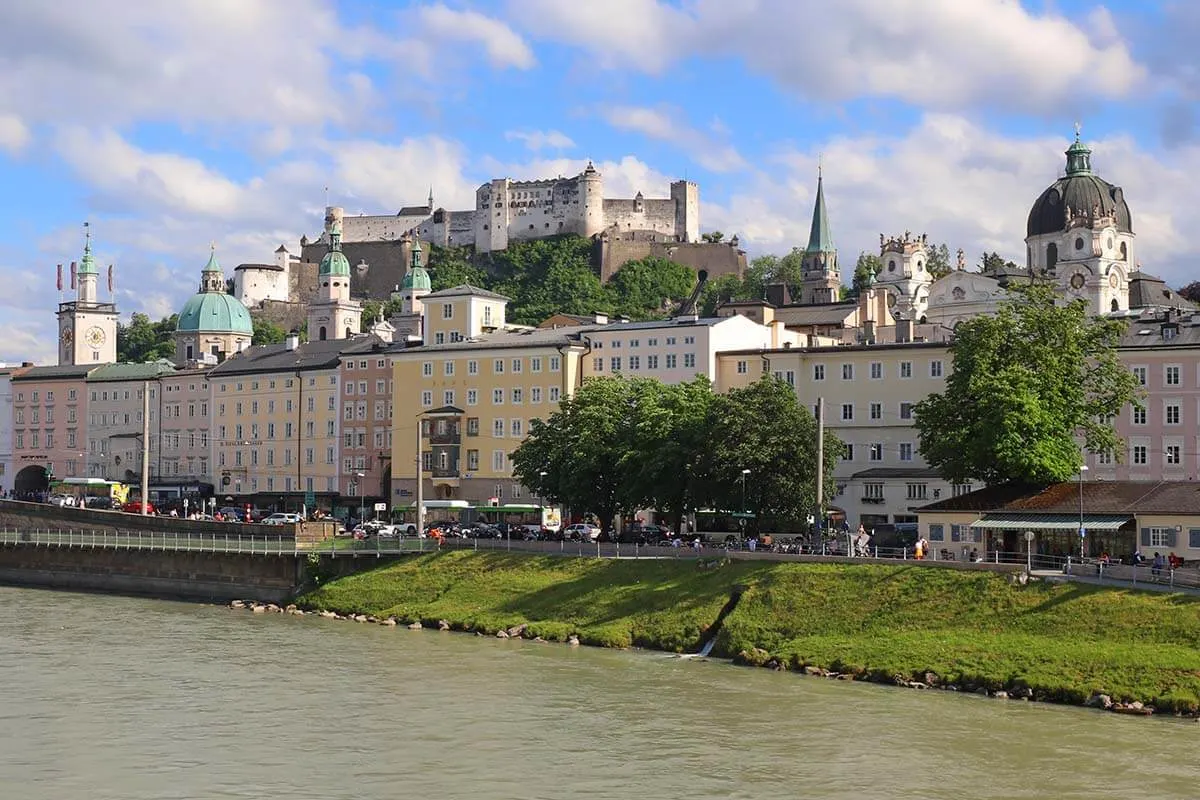 Salzburg old town view from the river