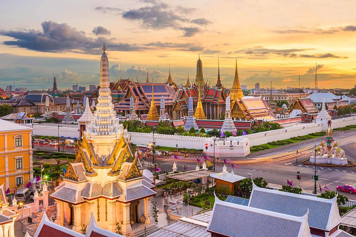 Temple of the Emerald Buddha in Bangkok historic old town area