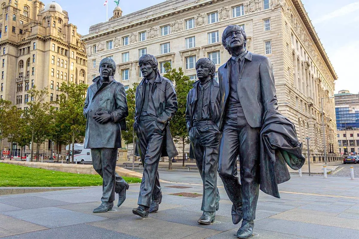 The Beatles statue at Pier Head in Liverpool