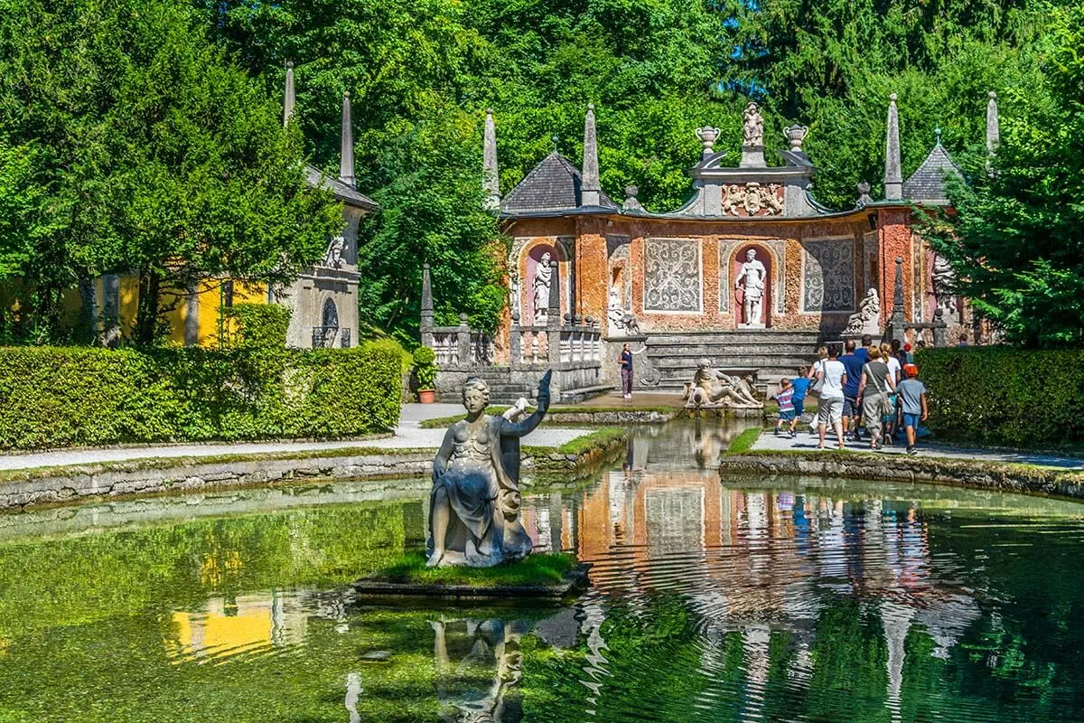 The gardens of Hellbrunn Palace in Salzburg
