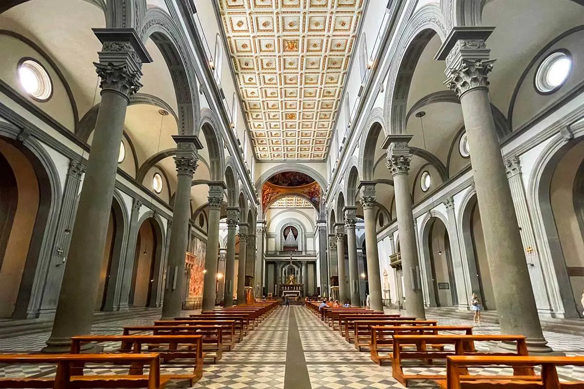 The interior of Basilica di San Lorenzo in Florence