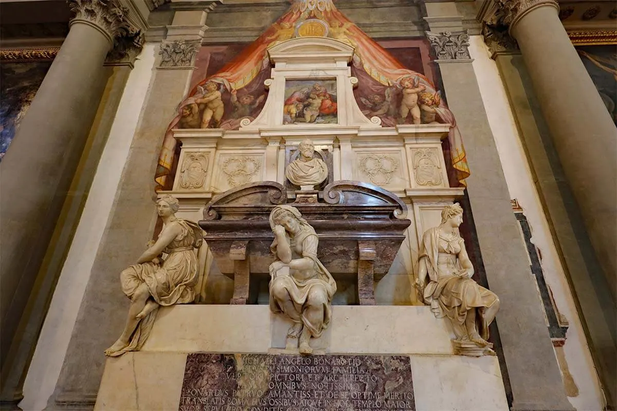 Tomb of Michelangelo in Basilica of Santa Croce in Florence
