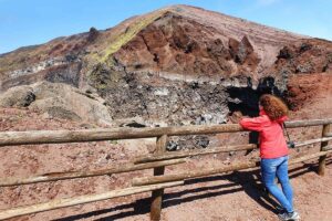Visiting Mount Vesuvius volcano in Italy