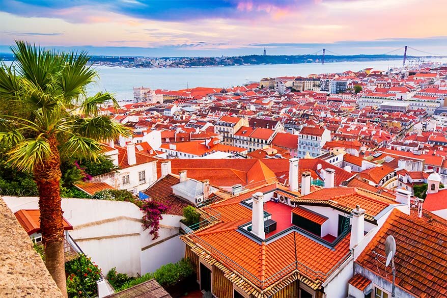 Vistas desde el Castillo de San Jorge en Lisboa
