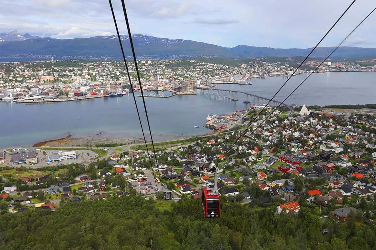 Fjellheisen cable car in Tromso, Norway in summer