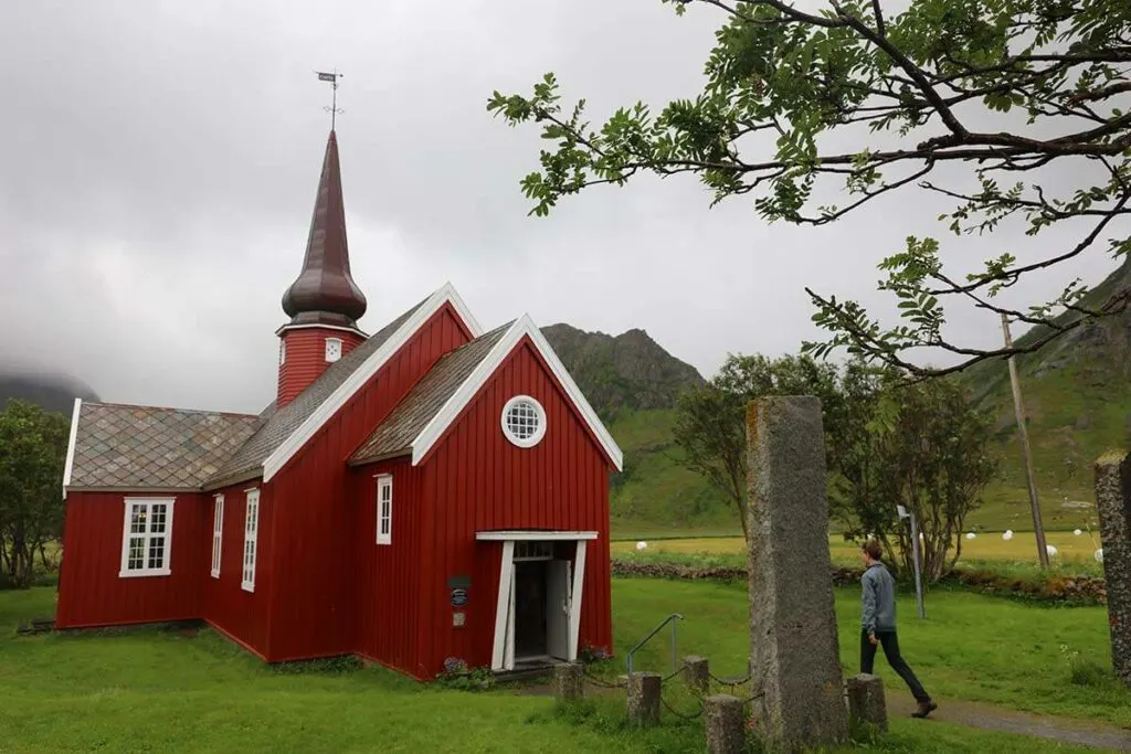 Flakstad Church in Lofoten, North of Norway